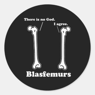Sticker Rond blasfemurs grammar pun, drôle de biologie