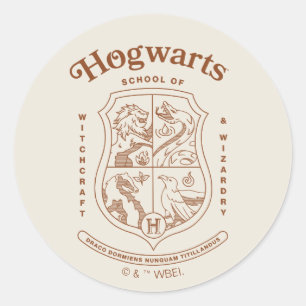 Sticker Rond Blason de l'école de sorcellerie et de magie HOGWA