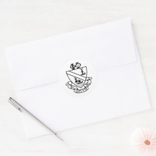 Sticker Rond Blason de Phi Chi Theta N&B