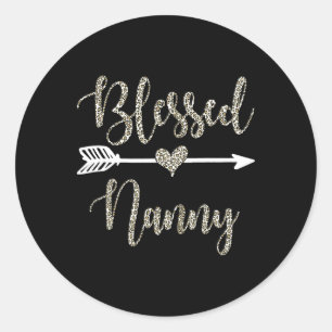 Sticker Rond Blessed Nanny's Day 2024 Grand-mère Leopard Wo