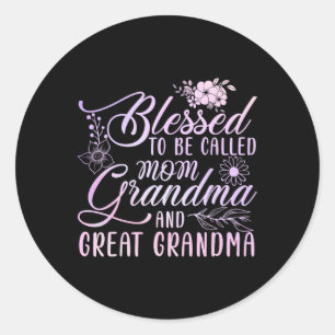 Sticker Rond Blessed To Be Called Mama Grandma Et Great Grandma