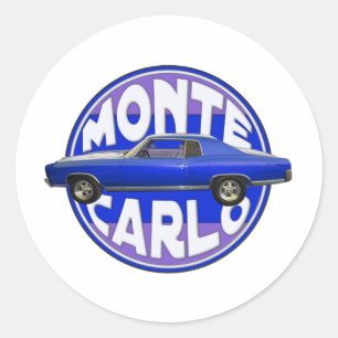 Sticker Rond bleu 1970 de minuit de Monte Carlo