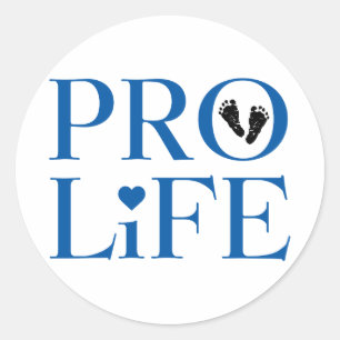 Sticker Rond Bleu Anti-avortement