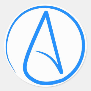 Sticker Rond Bleu athée A