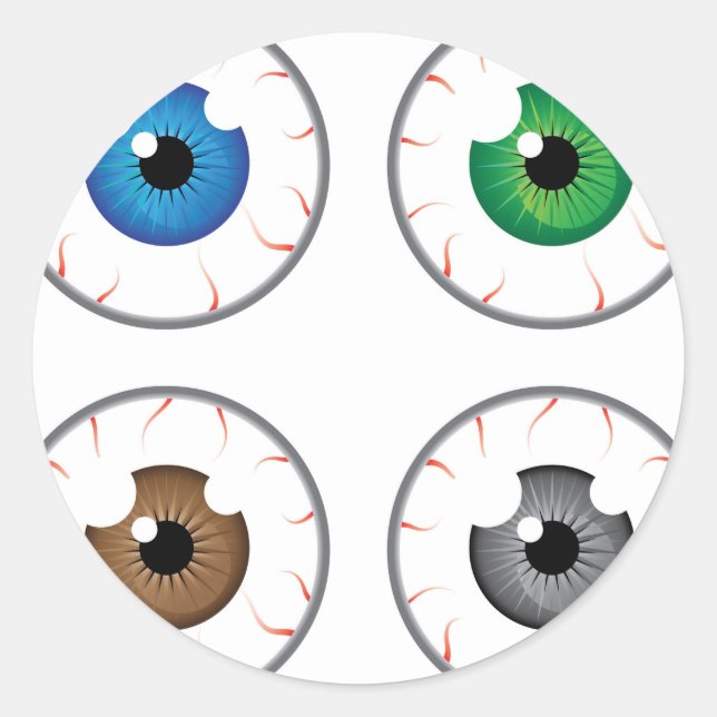 Sticker Rond Bleu bleu vert brun gris (Devant)