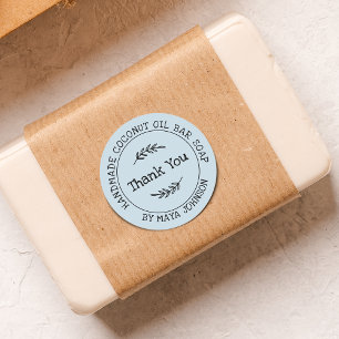 Sticker Rond Bleu Campagne Remerciement Artisanal