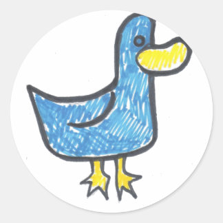 Sticker Rond Bleu canard c'est quacktastic