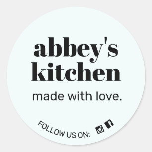 Sticker Rond Bleu clair Ajouter Logo Produits faits maison Cuis