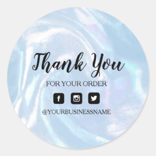 Sticker Rond bleu clair holographique Élégance et harmonie