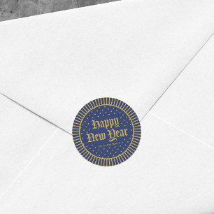 Sticker Rond Bleu classique Décoratif Géométrique Bonne année