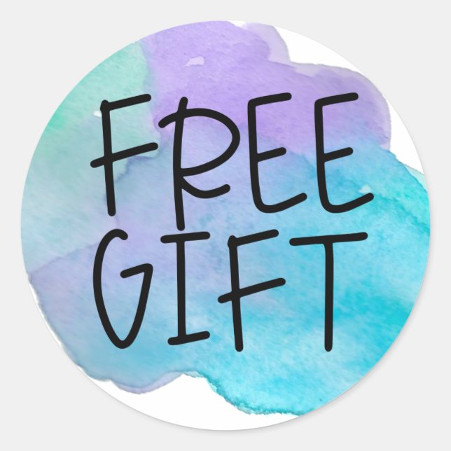 Sticker Rond Bleu couleur d'aquarelle sans échantillon autocoll (Devant)