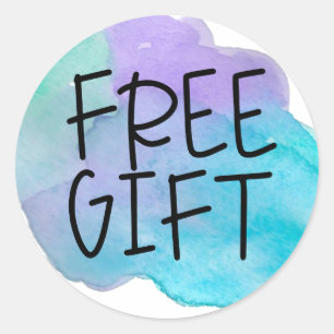 Sticker Rond Bleu couleur d'aquarelle sans échantillon autocoll