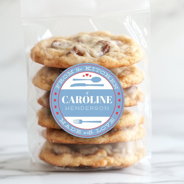 Sticker Rond Bleu de France et Rouge Faits avec Amour Cadeau Go (Créateur téléchargé)