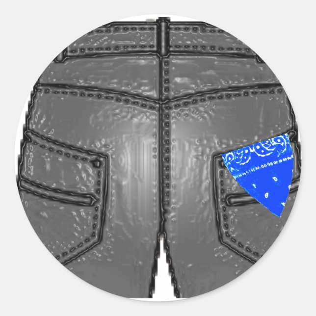 Sticker Rond Bleu droit Hanky (Devant)