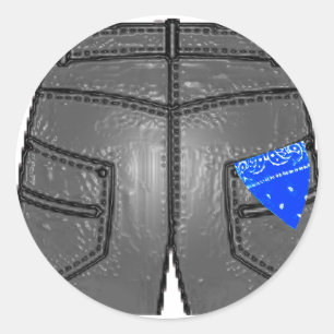 Sticker Rond Bleu droit Hanky