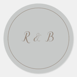 Sticker Rond Bleu élégant et Brown