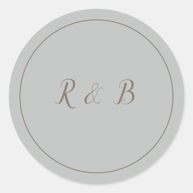 Sticker Rond Bleu élégant et Brown (Devant)