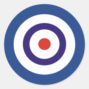 STICKER ROND BLEU ET BLANC