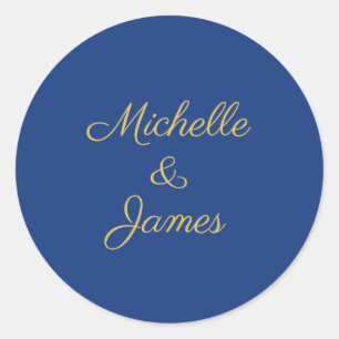Sticker Rond Bleu et Or Couleurs Professionnel Tendance Moderne