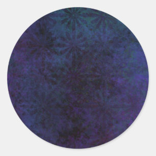 Sticker Rond Bleu et violet Abstrait, Art numérique Grungy