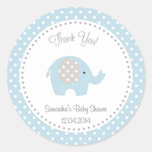 Sticker Rond Bleu mignon d'autocollant de baby shower