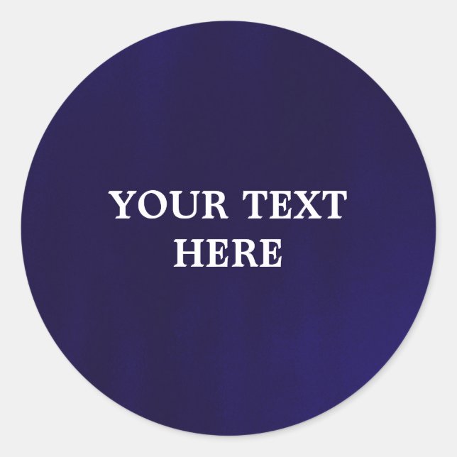 Sticker Rond Bleu Nuit Foncé Élégant Brillance Élégante (Devant)