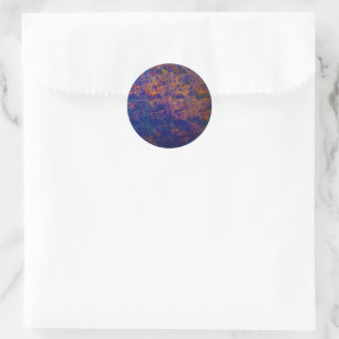 Sticker Rond Bleu nuit Tropical Jungle Feuille Lune Metallic