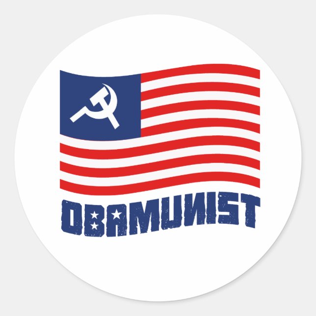 Sticker Rond Bleu Obamuniste (Devant)