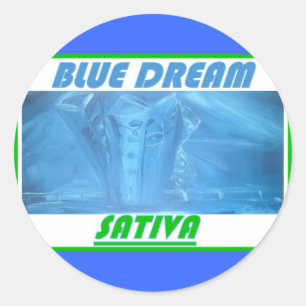 STICKER ROND BLEU RÊVE SATIVA