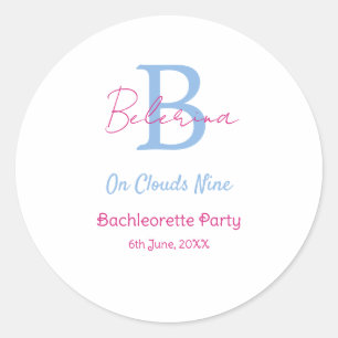 Sticker Rond bleu rose sur les nuages neuf monogramme enterreme