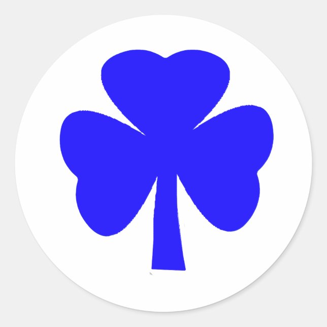 Sticker Rond Bleu shamrock Le MUSÉE Zazzle Cadeaux (Devant)