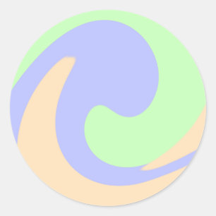 Sticker Rond Bleu vert ombre fluide marbre boho audacieux motif