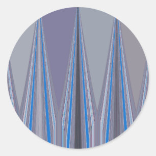 Sticker Rond Bleu, violet, gris Chevron Art Imprimer