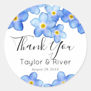 Sticker Rond Bleus de Campagne Forget-Me-Nots