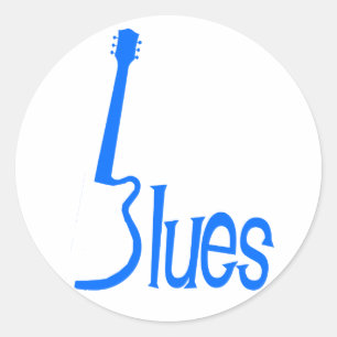 Sticker Rond Bleus de guitare