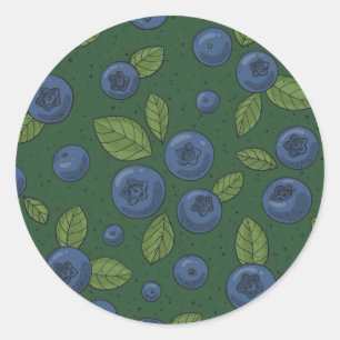 Sticker Rond Bleus sur vert foncé