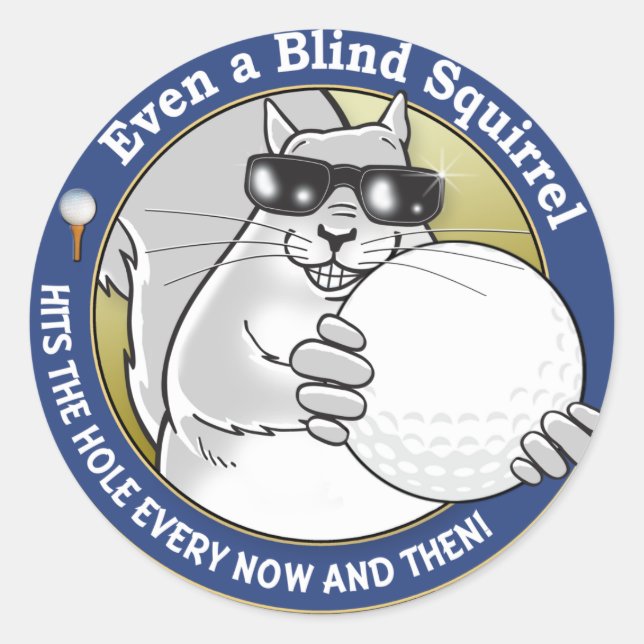 Sticker Rond Blind Squirrel Golf (Devant)
