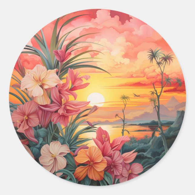 Sticker Rond Bliss Botanique - Un Jardin enchanteur (Devant)