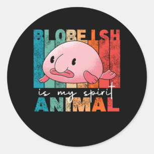Sticker Rond Blobfish Is My Spirit Animal - Drôle Blobfish