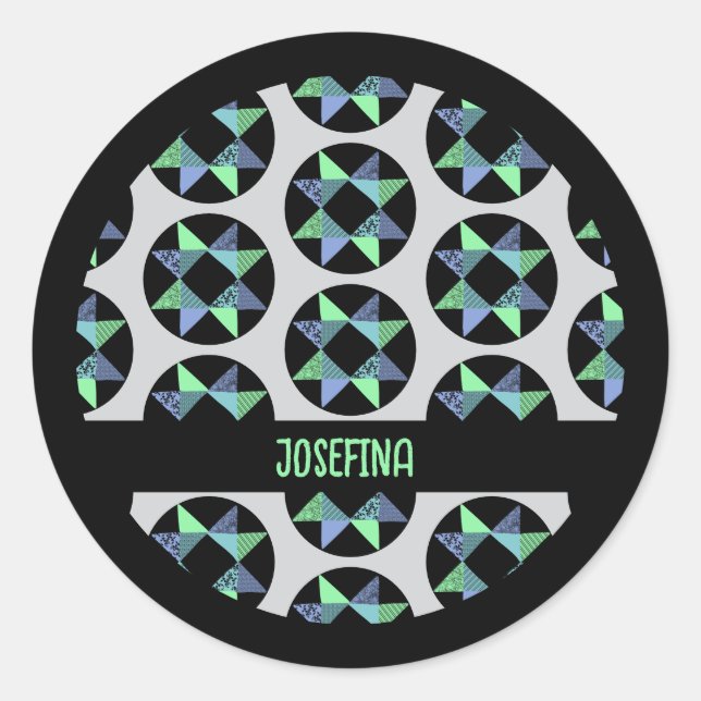 Sticker Rond Bloc d'appareillage étoile de ruban (Devant)