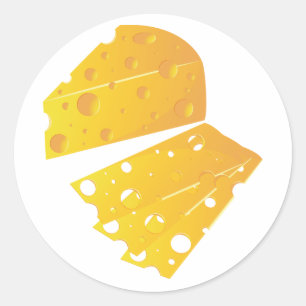 Sticker Rond Bloc d'autocollants de fromage