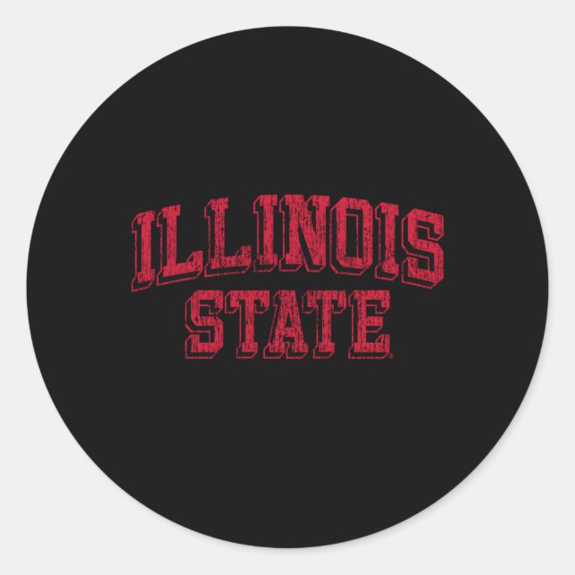 Sticker Rond Bloc de l'Illinois State Redbirds Arch (Devant)