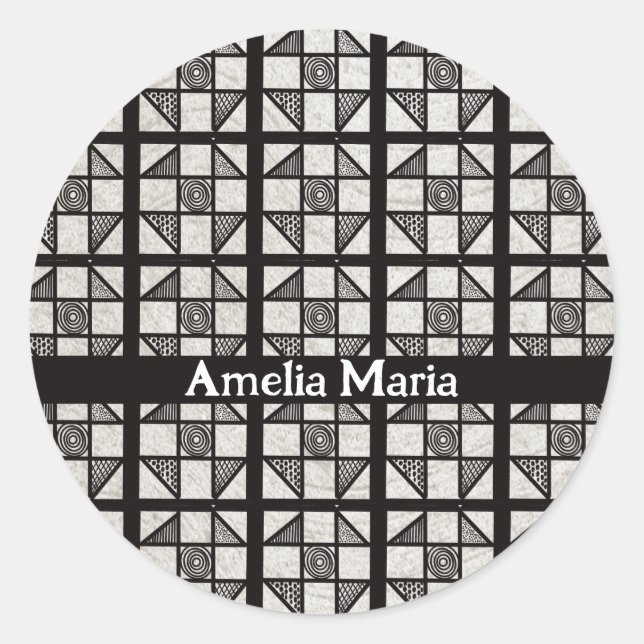 Sticker Rond Bloc patchwork Shoo Fly (Devant)