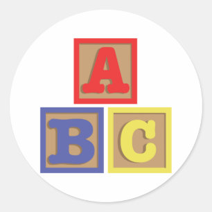 Sticker Rond Blocs ABC