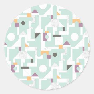 Sticker Rond Blocs constitutifs - bleu