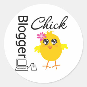 Sticker Rond Blogger Chick