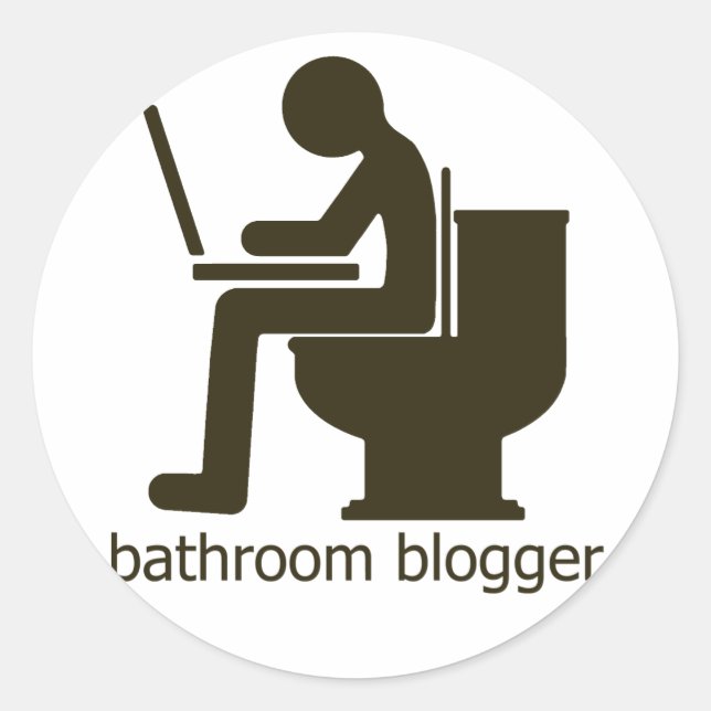 Sticker Rond Blogger de salle de bain Griege (Devant)
