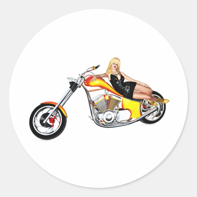 Sticker Rond Blond sur un hélico (Devant)