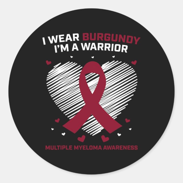 Sticker Rond Blood Cancer Warrior Multiple Myeloma Awareness Pr (Devant)