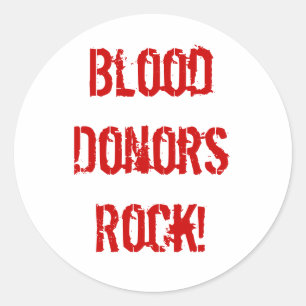 Sticker Rond BloodDonorsRock !